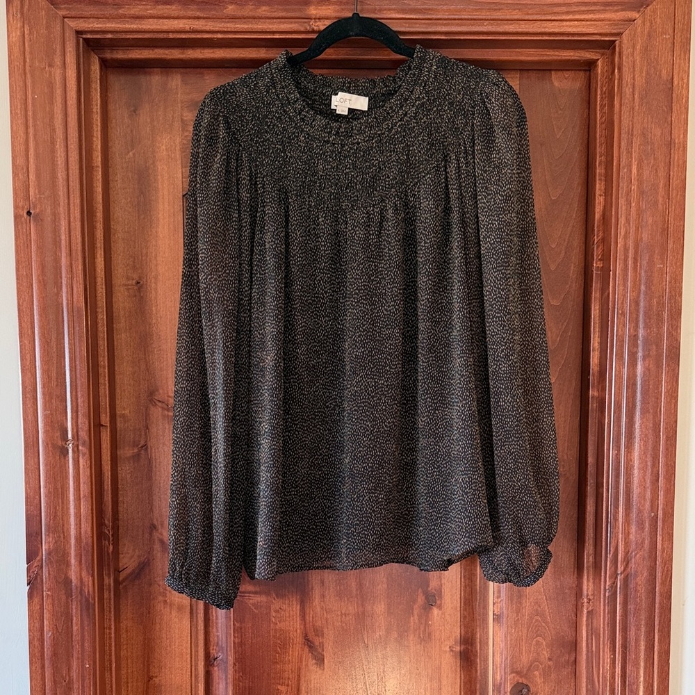 LOFT Black and Brown Blouse